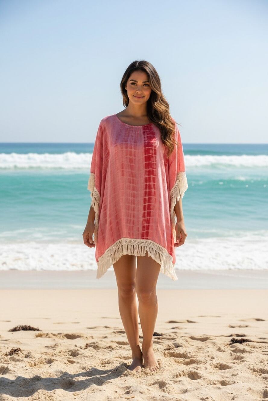 Umgee Orange Tie Dye Boho Dress Medium 🏝️